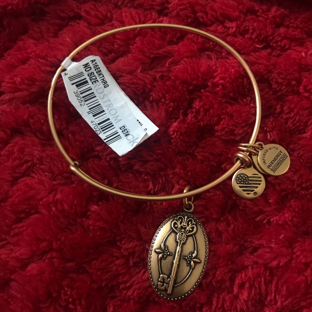 Alex and Ani Key to Life Charm Bangle Gold